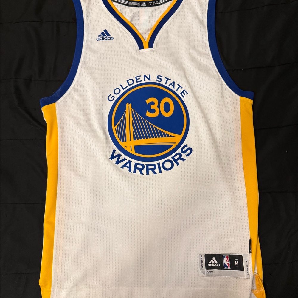 Adidas White and Yellow NBA Swingman Jersey